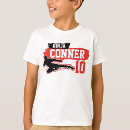 Martial Arts Ninja Warrior Theme Birthday Boy T Shirt