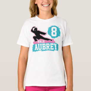 Martial Arts Ninja Warrior Theme Birthday Girl T Shirt
