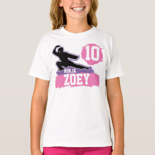 Martial Arts Ninja Warrior Theme Birthday Girl T Shirt