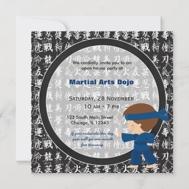 Martial Arts Open House Inbjudningar (Framsida)