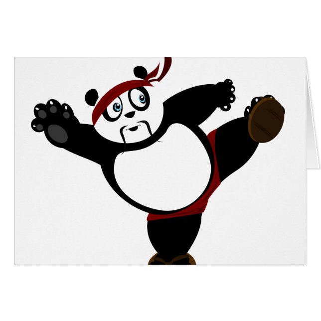 Martial Arts Panda 2 Hälsningskort (Framsidan Horizontal)