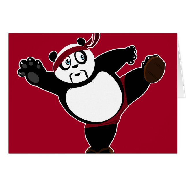 Martial Arts Panda 2 - Röd Hälsningskort (Framsidan Horizontal)