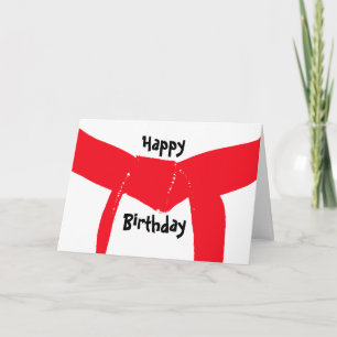 Martial Arts Red Bälte Birthday Kort