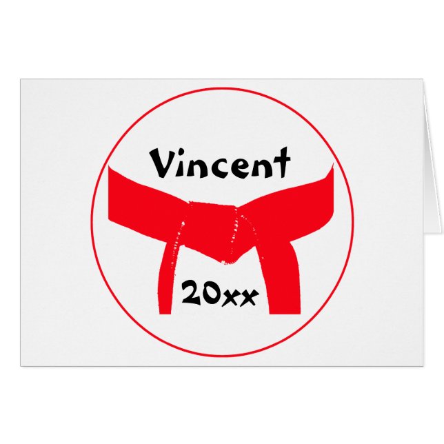 Martial Arts Red Bälte OBS Kort (Framsidan Horizontal)