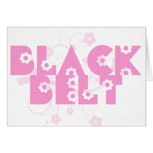 Martial Arts Rosa Flowers Black Bälte OBS Kort