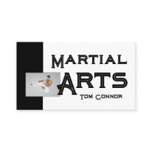 Martial Arts School Karate Black & White Card