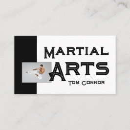 Martial Arts School Karate Black & White Card Visitkort
