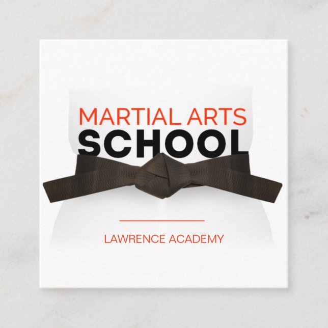 Martial Arts School / Karate dojo Fyrkantigt Visitkort (Framsida)