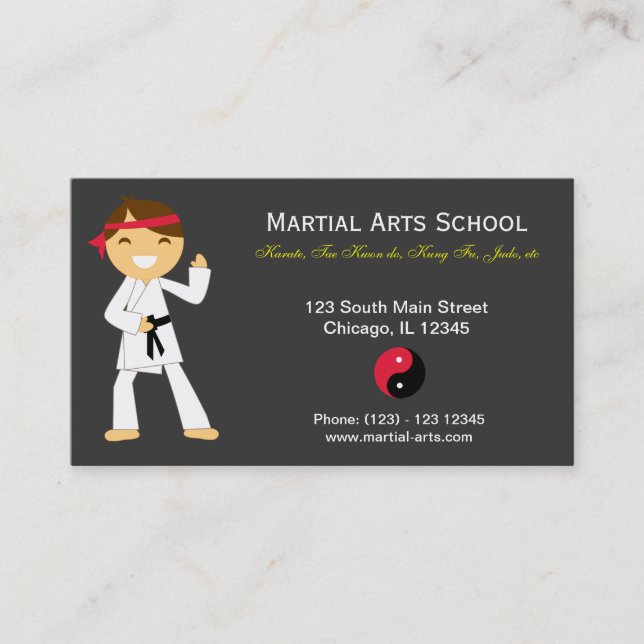 Martial Arts School Visitkort (Framsida)