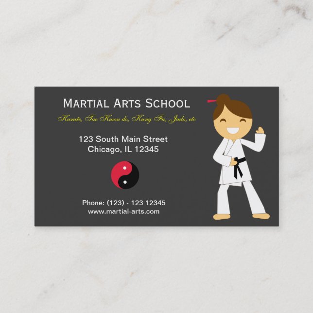 Martial Arts School Visitkort (Framsida)