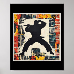 Martial Arts Silhouette Abstrakt Poster