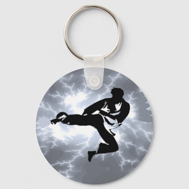 Martial Arts Silver Blixtman Nyckelring (Framsida)