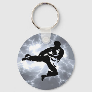 Martial Arts Silver Blixtman Nyckelring