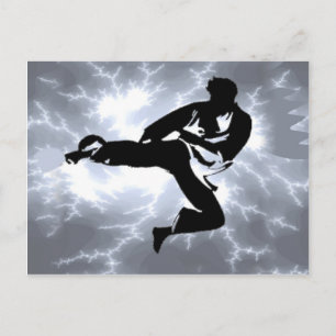 Martial Arts Silver Blixtman Vykort
