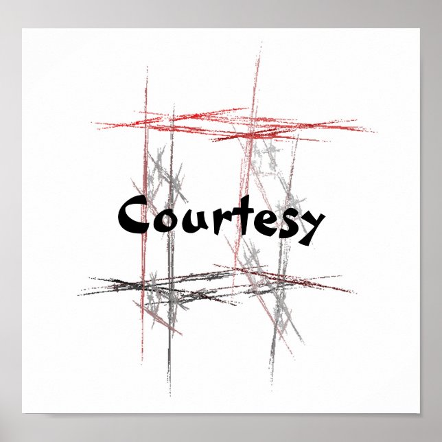 Martial Arts Taekwondo Tenets Courtesy Poster (Framsidan)