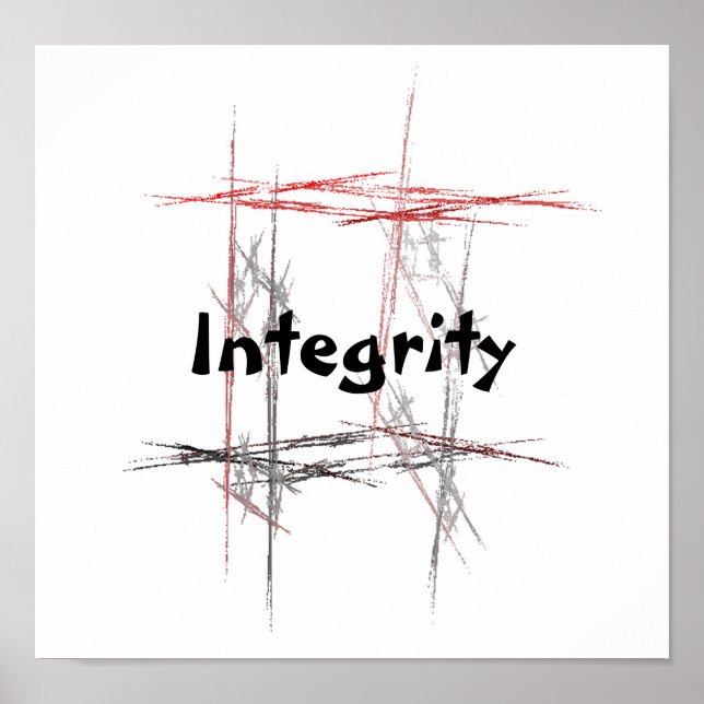 Martial Arts Taekwondo Tenets Integrity Poster (Framsidan)