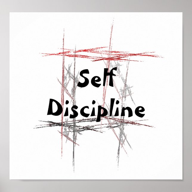 Martial Arts Taekwondo Tenets Self Discipline Poster (Framsidan)