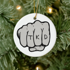 Martial Arts TKD Fist Julgransprydnad Keramik