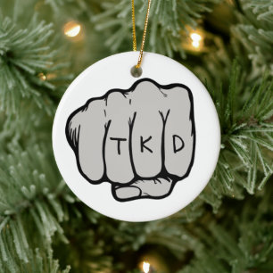 Martial Arts TKD Fist Julgransprydnad Keramik