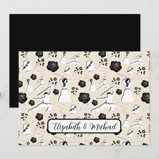 Martial Arts Wedding Note Card Anteckningskort (Fram/baksida)