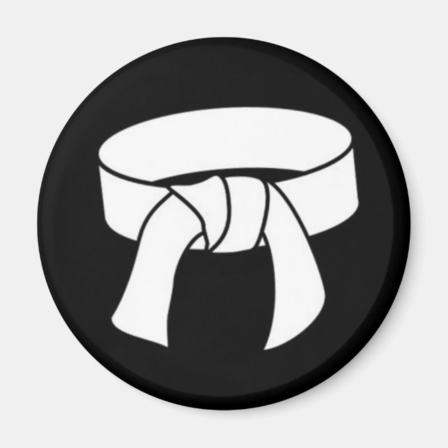 Martial Arts White Bälte Magnet (Framsidan)