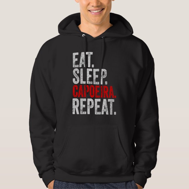 Martial Ninja Costume  Eat Sleep Capoeira Repeat Hoodie (Framsida)