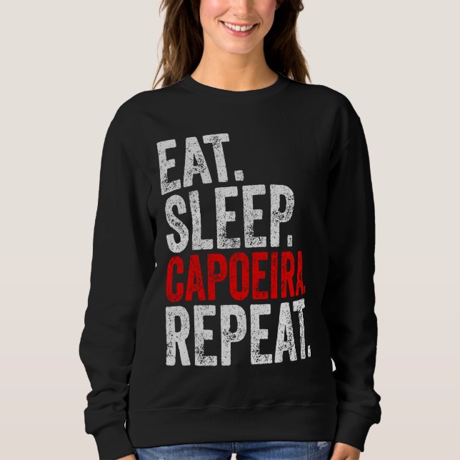 Martial Ninja Costume  Eat Sleep Capoeira Repeat T Shirt (Framsida)