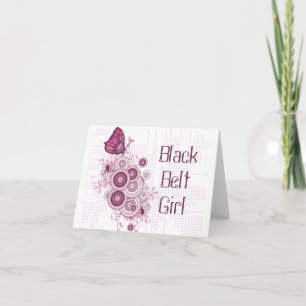 Martial Rosa Butterfly Black Bälte Girl Kort