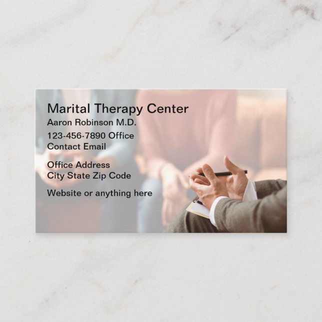 Martial Therapy Counseling Business Cards Visitkort (Framsida)