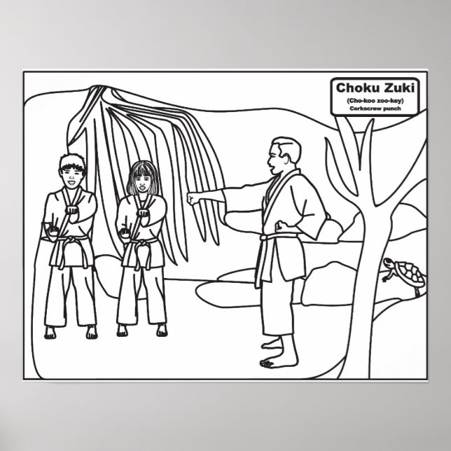 Martialkonsfärgning Poster för barn Choku Zuki (Framsidan)