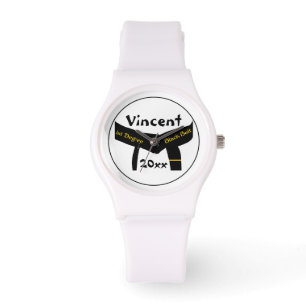 Martialkonst 1:a graden Black Bälte Armbandsur
