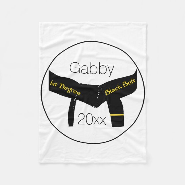 Martialkonst 1:a graden Black Bälte Fleecefilt (Framsidan)