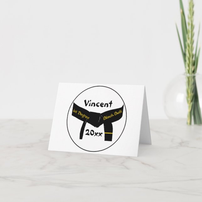 Martialkonst 1:a graden Black Bälte Kort (Framsida)