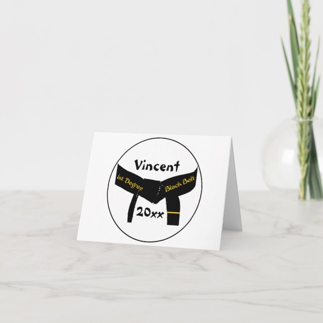 Martialkonst 1:a graden Black Bälte Kort (Framsida)