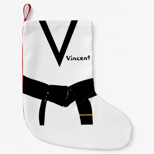 Martialkonst 1:a graden Black Bälte Liten Julstrumpa (Framsidan)