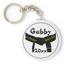 Martialkonst 1:a gradens svart Bälte-nyckelkedja