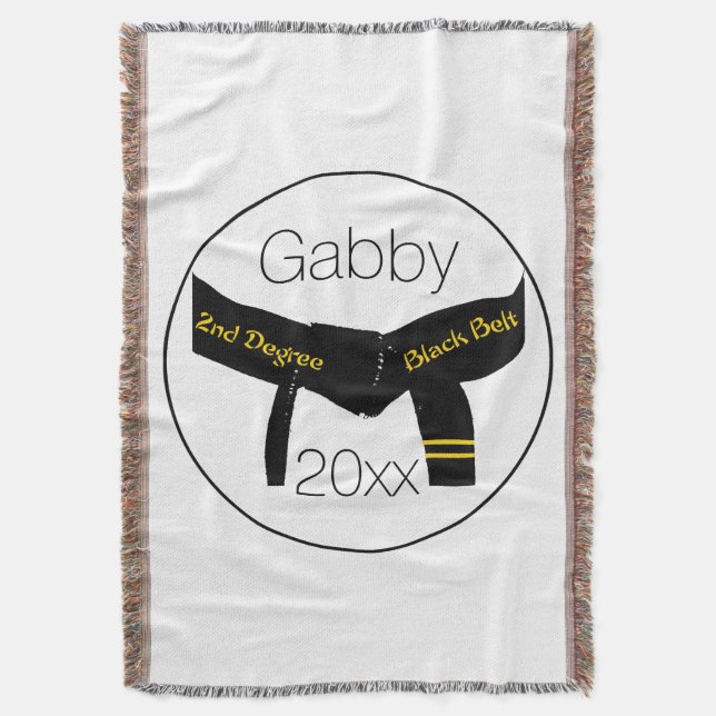 Martialkonst 2:a graden Black Bälte Filt (Framsidan Vertikal)