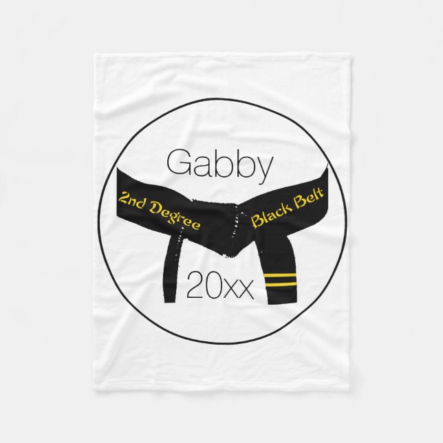 Martialkonst 2:a graden Black Bälte Fleecefilt (Framsidan)