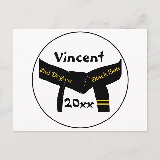 Martialkonst 2:a graden Black Bälte Vykort (Framsida)