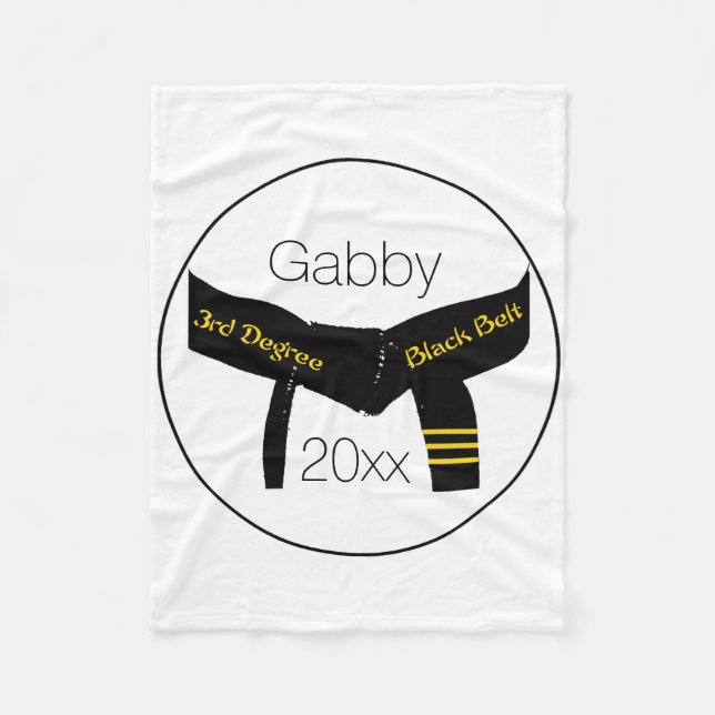 Martialkonst 3:e gradens svart Bälte Fleecefilt (Framsidan)