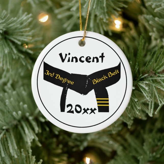 Martialkonst 3:e gradens svart Bälte Julgransprydnad Keramik (Träd)