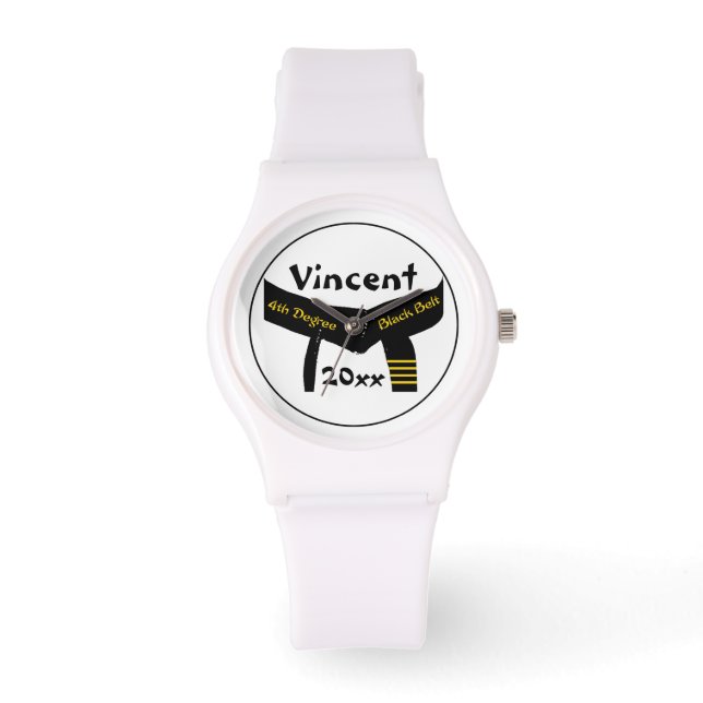 Martialkonst 4:e grader svart Bälte Armbandsur (Framsida)