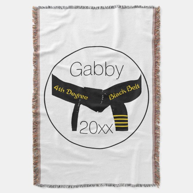 Martialkonst 4:e grader svart Bälte Mysfilt (Framsidan Vertikal)
