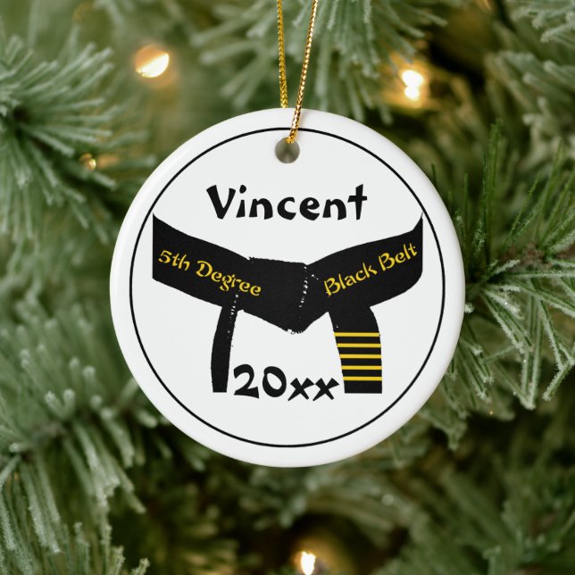Martialkonst 5:e grader svart Bälte Julgransprydnad Keramik (Träd)