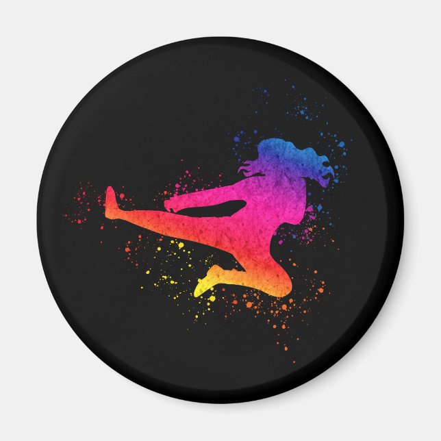 Martialkonst av honkön, Hög kind, Färg Stänk Magnet (Framsidan)