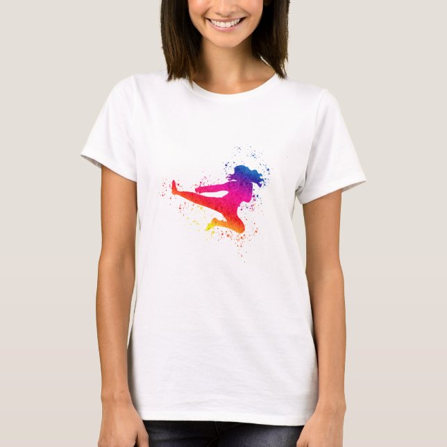 Martialkonst av honkön, Hög kind, Färg Stänk T Shirt (Framsida)