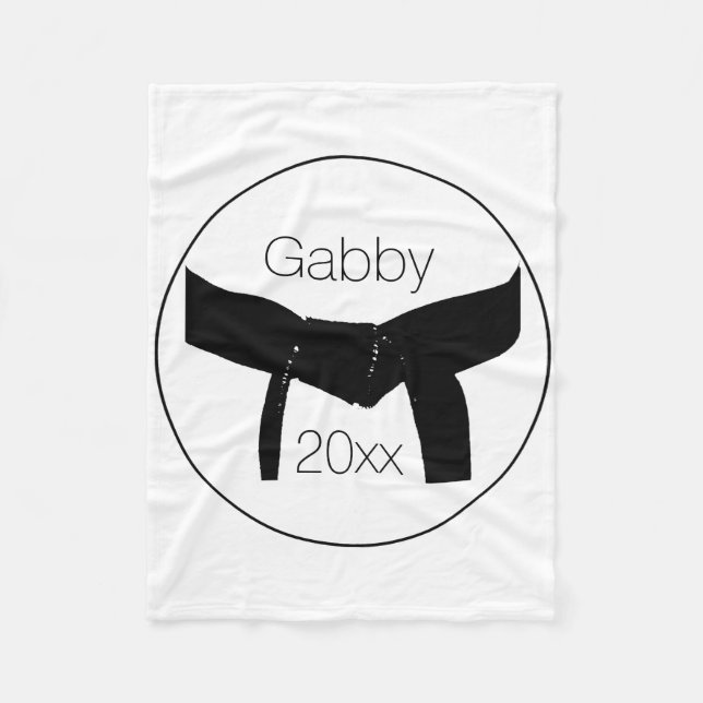 Martialkonst Basic Black Bälte Fleecefilt (Framsidan)