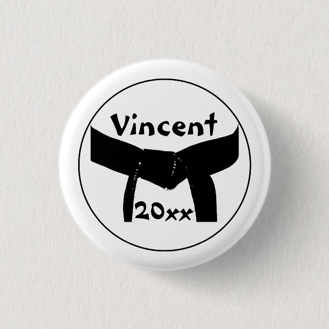 Martialkonst Basic Black Bälte Knapp (Framsida)