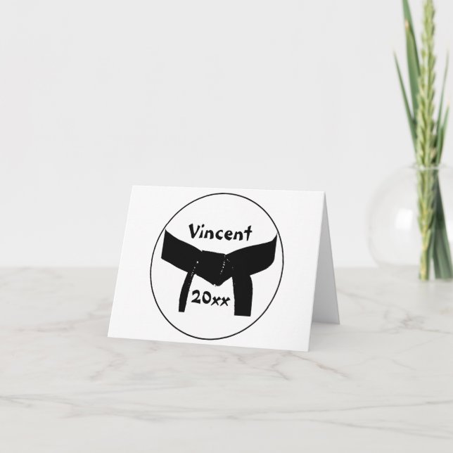 Martialkonst Basic Black Bälte Kort (Framsida)