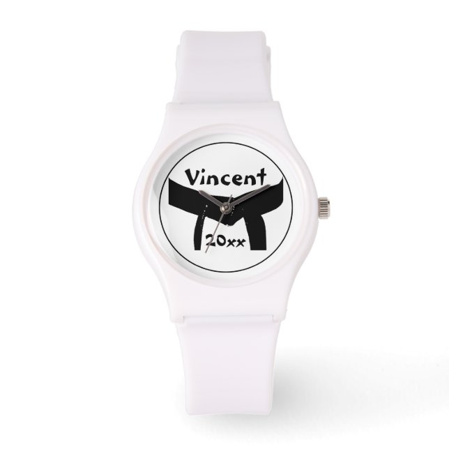 Martialkonst Basic Black Bälte Wrist Watch Armbandsur (Framsida)